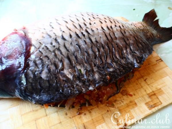Карп фаршированный гречкой и грибами.(не проходите мимо)
