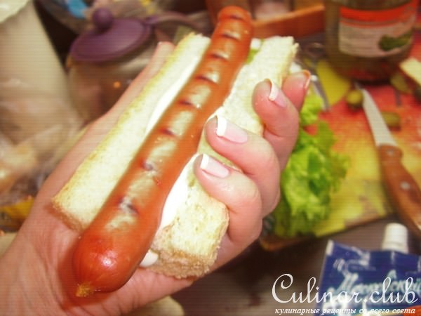 Датский ХОТ-ДОГ с Хрустящим Луком)))