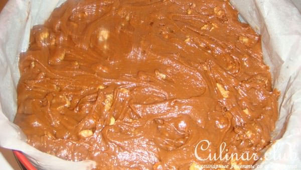 Шоколадный кекс с грецкими орехами.