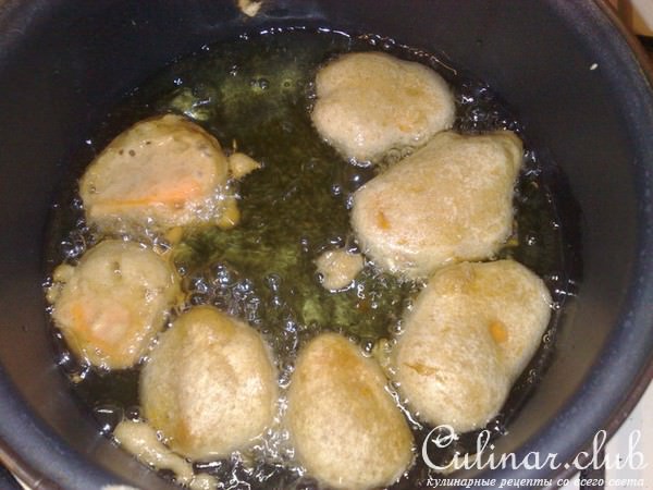 Тыквенные кусочки в кляре с миндальной глазурью