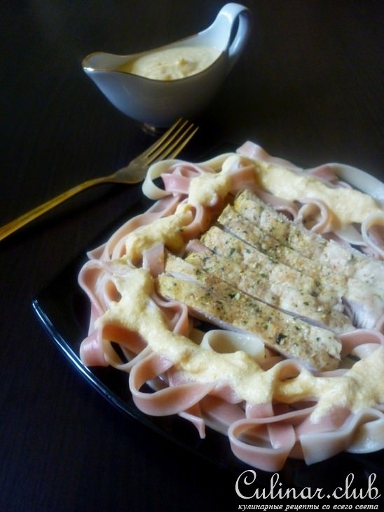 Паста LINGUINE с тыквенным соусом для нежной курочки с чесноком и травами