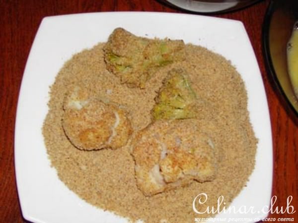 Брокколи, цветная капуста жаренные