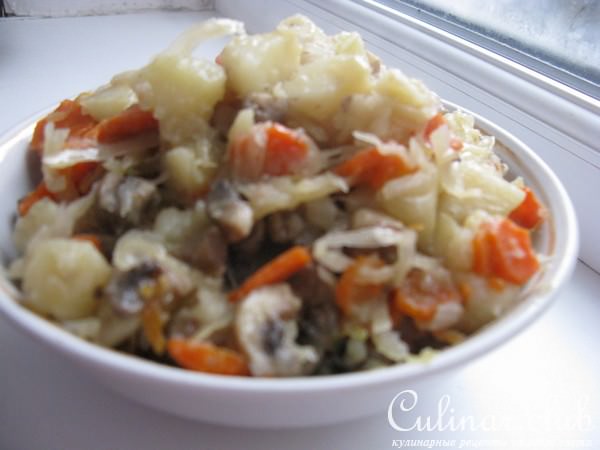 Овощное рагу с шампиньонами