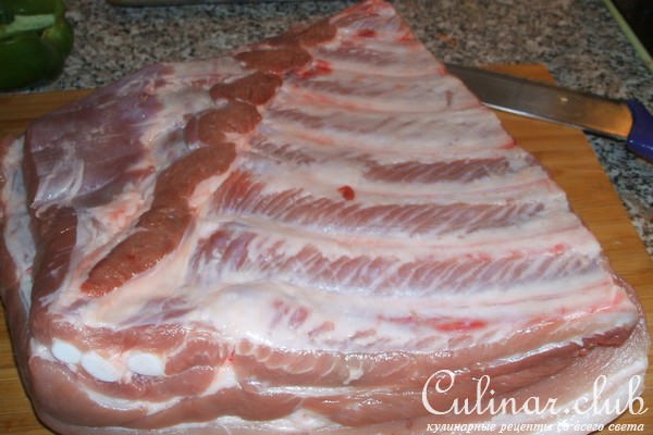 фаршированная свиная грудинка