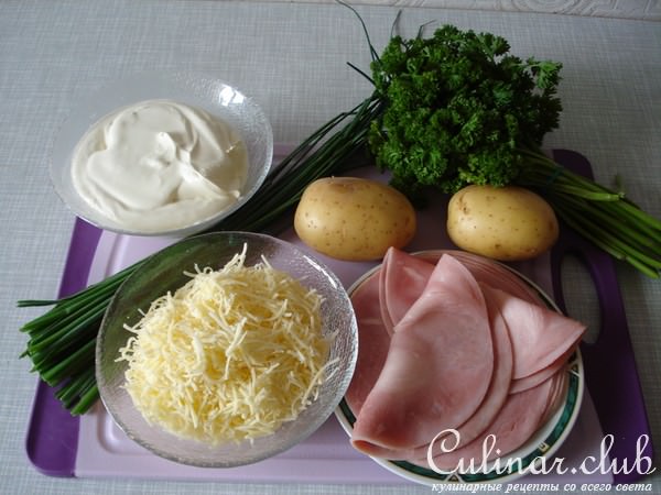 Фаршированный картофель "Лодочки"