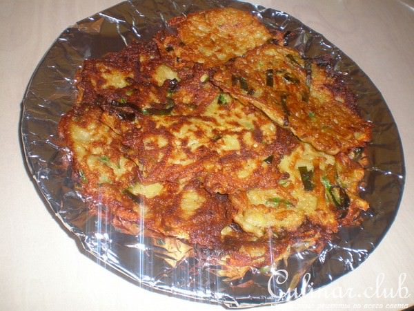 Драники с зелёным лучком