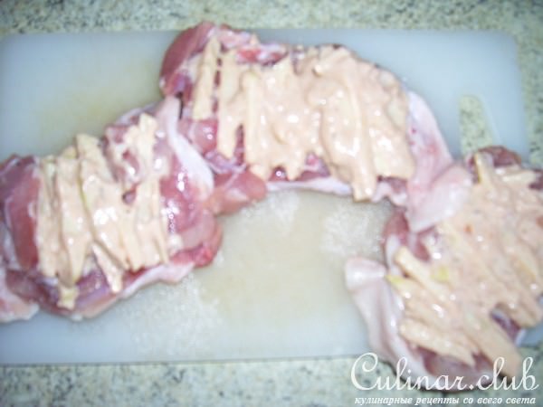 Куриные бедрышки,фаршированные яблочком