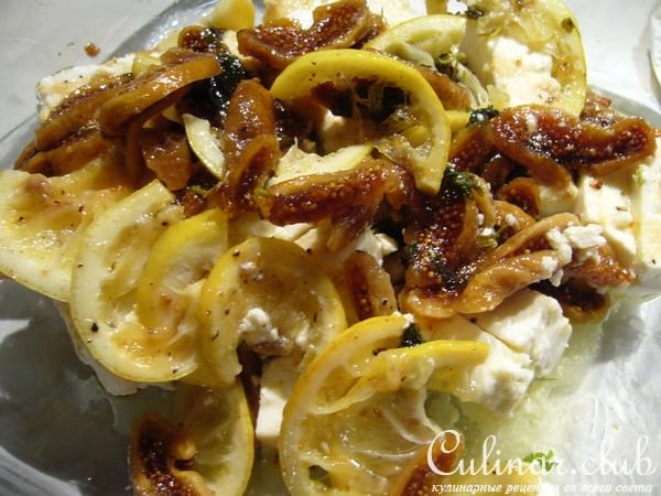 Запеченная фета с инжиром и лимонами