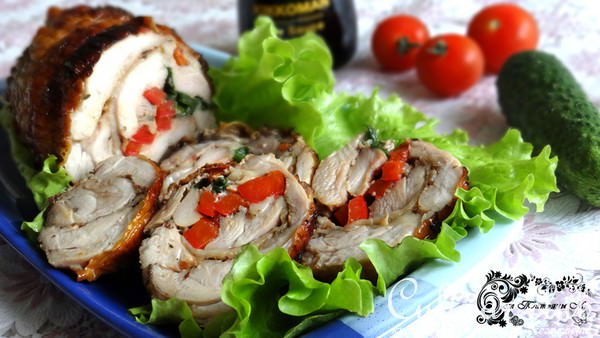 Горячий куриный рулет с дымком