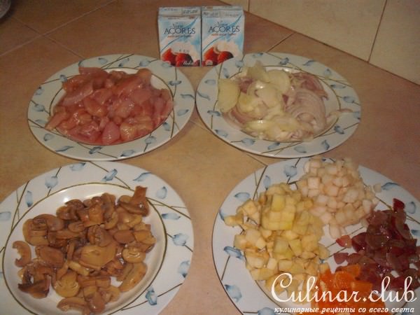 куринная грудка с фруктами