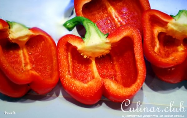 Перцовые чашечки с рисом и грибами