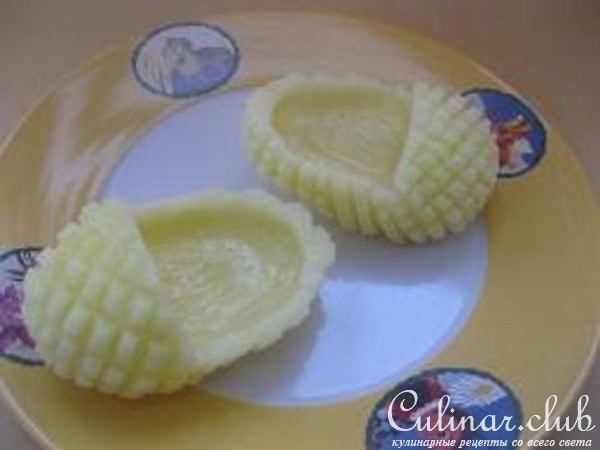 "Лапти" из картофеля с грибочками и баклажанами