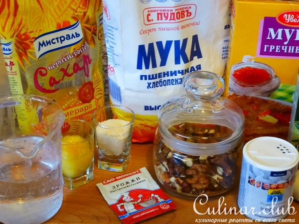 Хлеб гречневый с грецкими орехами и чесноком (для ХП)