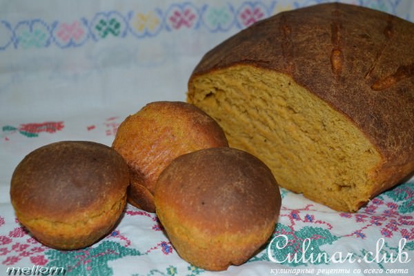 Ржано-пшеничный хлеб с кабачковой икрой