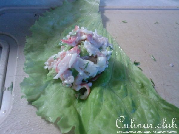 конвертики из салатных листьев