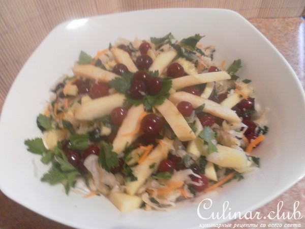 Салат ядреный с квашеной капустой (вариант)