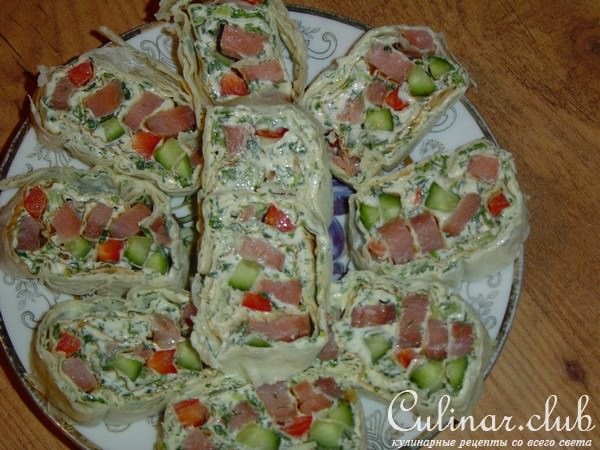 Рулет из лаваша с горбушей(вариант)