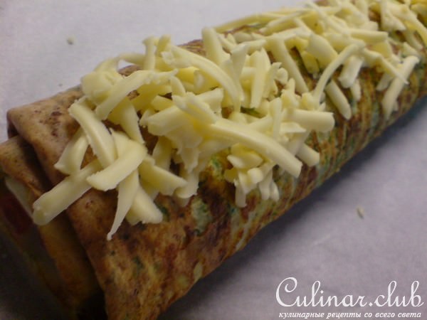 Рулет закусочный из цуккини,яиц и Моцареллы