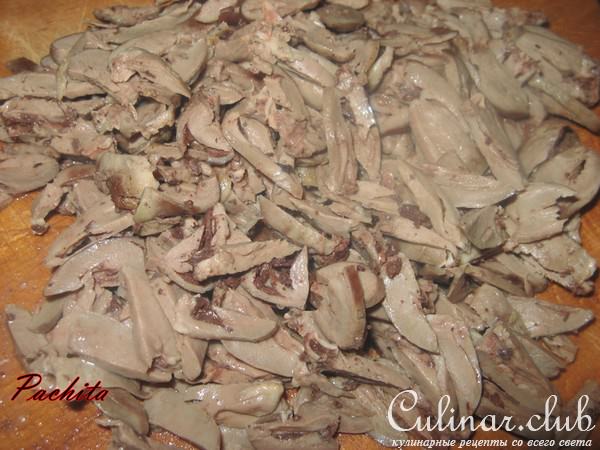 Закуска из куриных сердечек и перцев в медовом маринаде