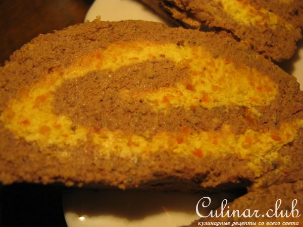 Печёночный паштет - рулет с начинкой