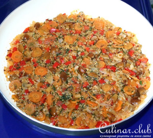 Рисовые корзиночки с киноа,овощами и грибами
