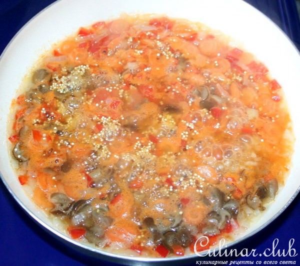 Рисовые корзиночки с киноа,овощами и грибами