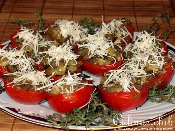 Помидоры с баклажановой начинкой "Средиземноморские кораблики" (Barchette Mediterranee)