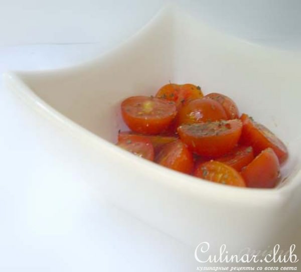 корзиночки с сыром,баклажанами и маринованными черри