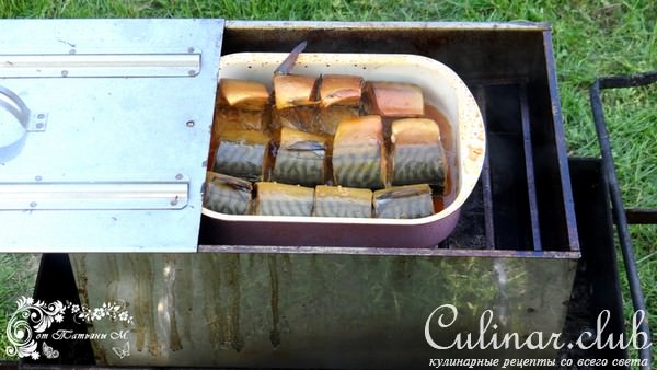 Скумбрия маринованная в соевом соусе и скумбрия копченая