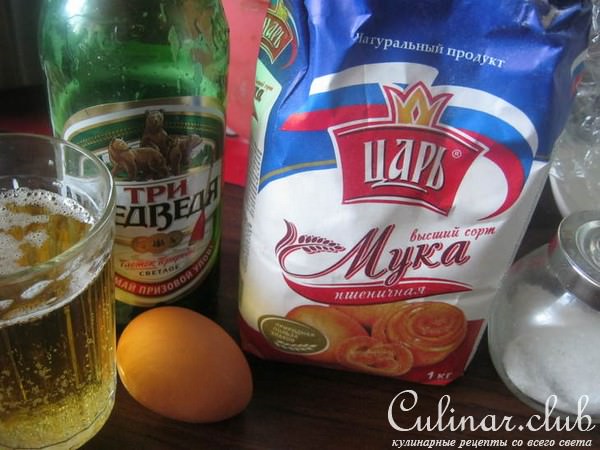 Кольца кальмара в пивном кляре