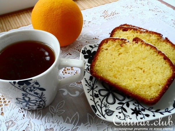 Простой апельсиновый кекс к чаю.