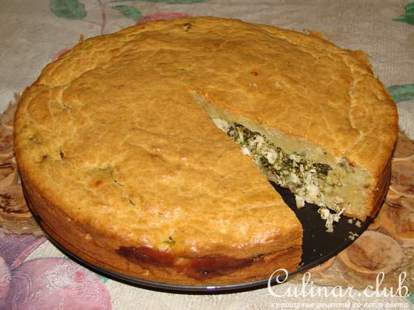 Мясной пирог с курицей и шпинатом