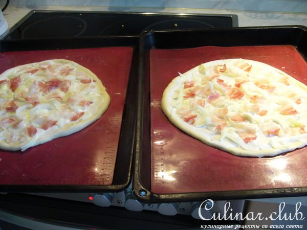 Тарт фламбе (tarte flambe) или эльзасский луковый пирог
