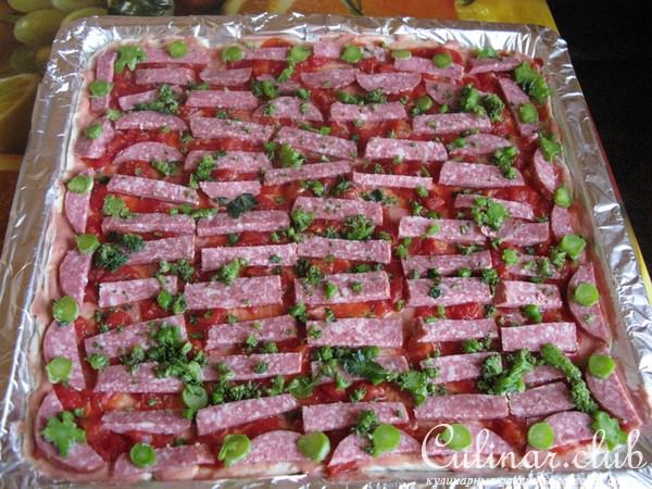 Вкуснейшая пицца на тонком кефирном тесте