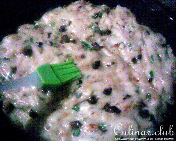 "Фокачча" и ленивые пирожки-оладушки с капустой, грибами и луком (постные, кАнеШнА)