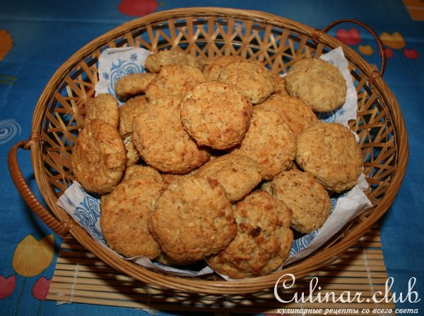 Овсяное печенье с яблоком и творогом