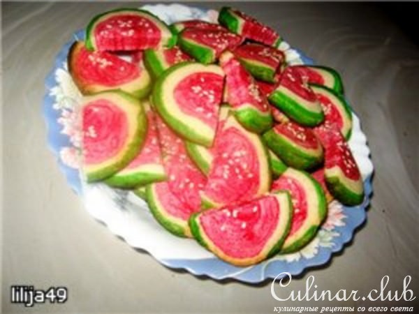 Печенье"Арбузные дольки"