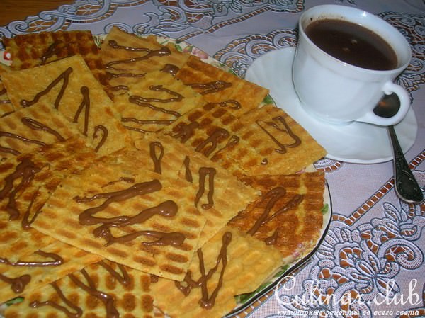 Бельгийский завтрак ( домашние вафли с горячим шоколадом)