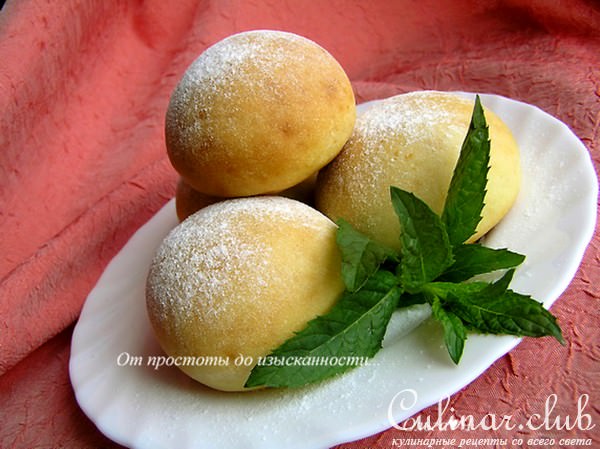 Творожные булочки с мятным сиропом