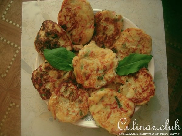 оладушки картофельные с сыром и колбасой