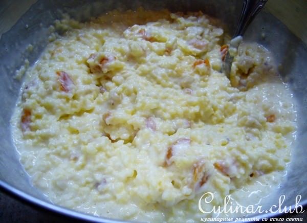 Пшенная запеканка с курагой и кешью
