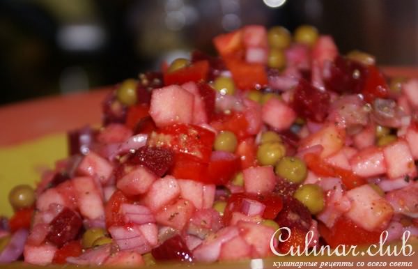 Лёгкий "винегрет" с селёдкой (без картошки)