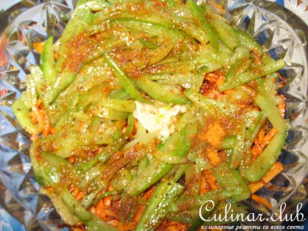 Салат Левый берег(с жаренными огурцами)