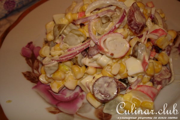 радужный салатик с кукурузой