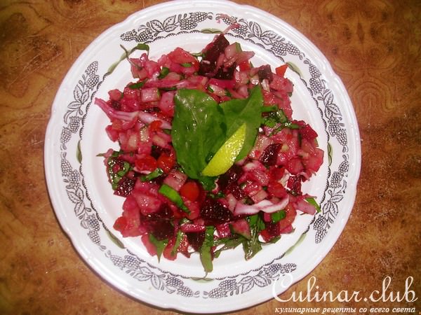 винегрет со щавелем и свежим огурцом