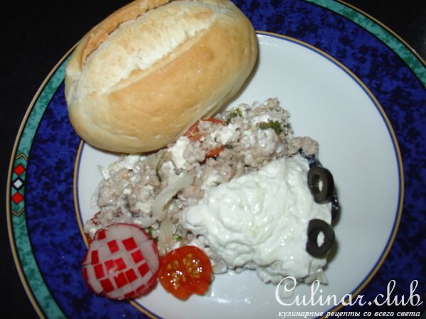 Слоёный греческий салат.