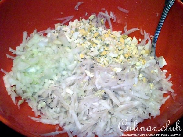 Салат из топинамбура (иерусалимский артишок, булва, волошская репа, sunchoke, topinambour)
