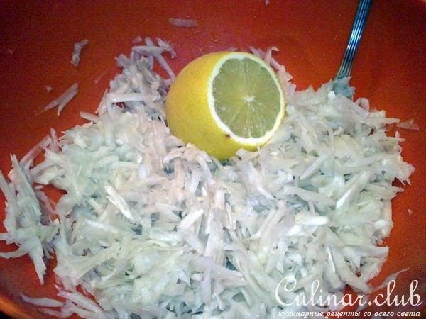 Салат из топинамбура (иерусалимский артишок, булва, волошская репа, sunchoke, topinambour)