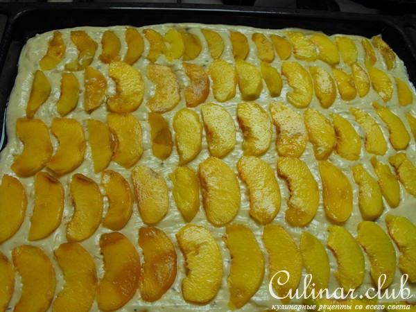 Нежный пирог с персиками.