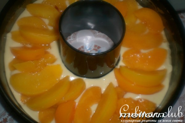 Йогуртовый кекс с персиками